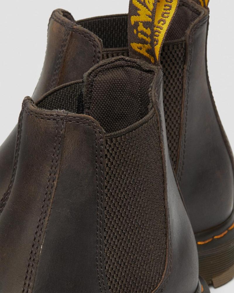 Dr Martens 2976 Slip Resistant Læder Ankelstøvler Dame Mørkebrune | DK 33YXF